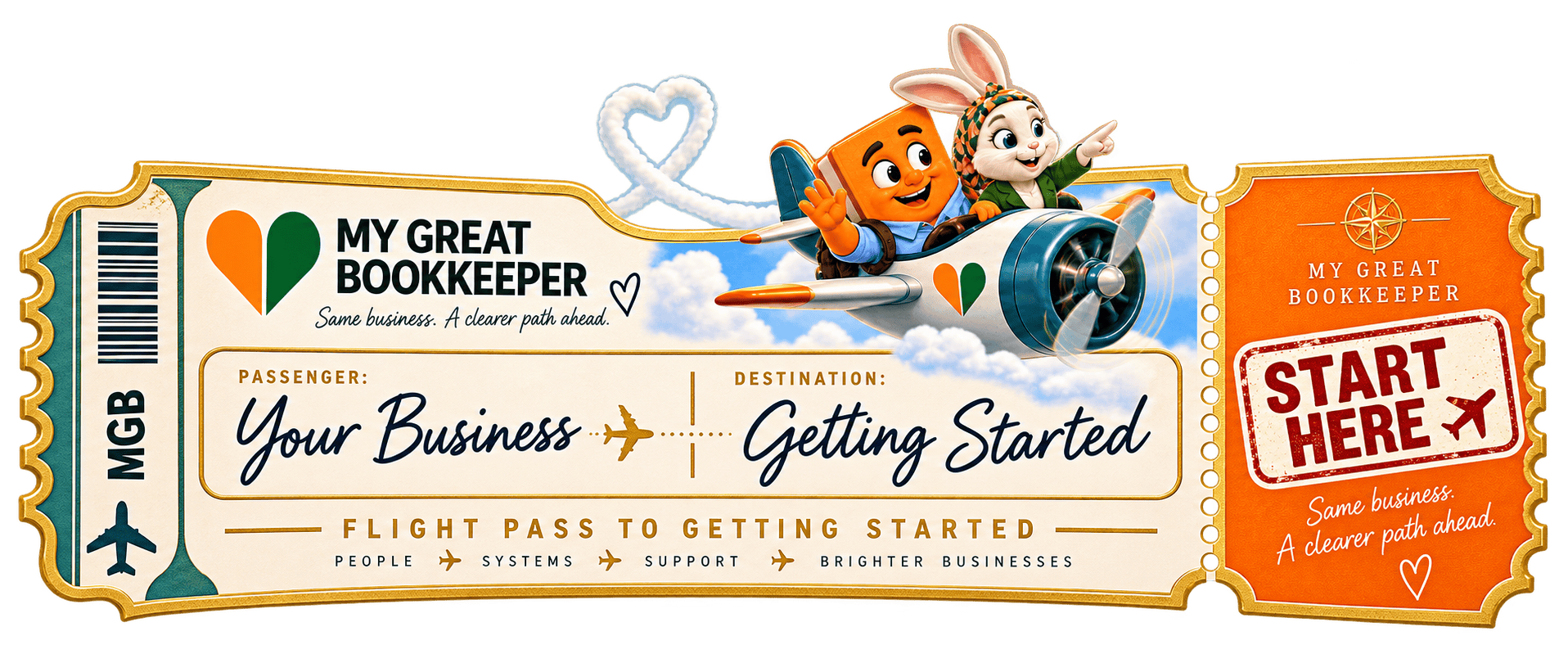 My Great Bookkeeper Flight Pass to Getting Started for Australian bookkeeping clients